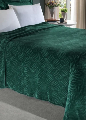 Mundo Lar - Cobertor Flannel Verde Casal 1 Peça - MUNDO LAR