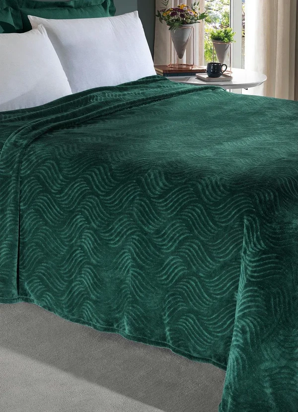 Mundo Lar - Cobertor Flannel Verde Casal 1 Peça 2
