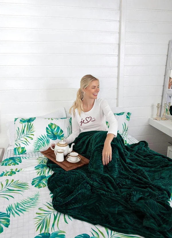Mundo Lar - Cobertor Flannel Verde Casal 1 Peça 3