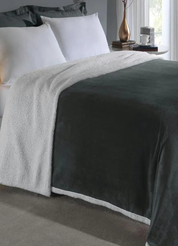Mundo Lar - Cobertor Sherpa Dupla Face Chumbo Casal 1 Peça 2