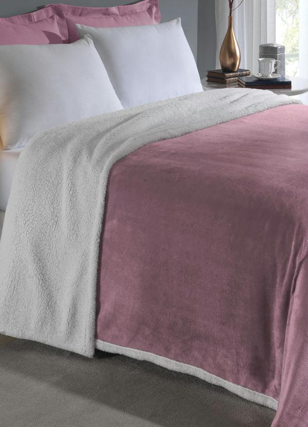 Mundo Lar - Cobertor Sherpa Dupla Face Rosa Casal 1 Peça 2