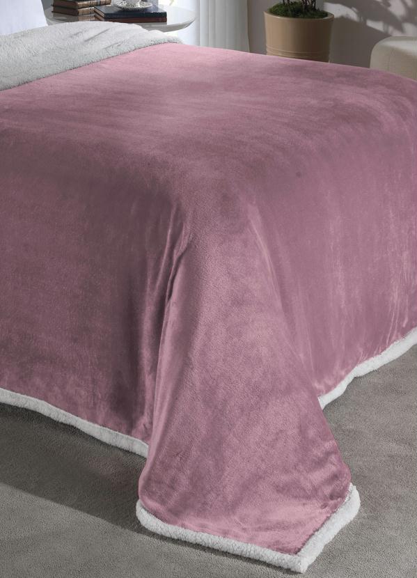 Mundo Lar - Cobertor Sherpa Dupla Face Rosa Casal 1 Peça 3