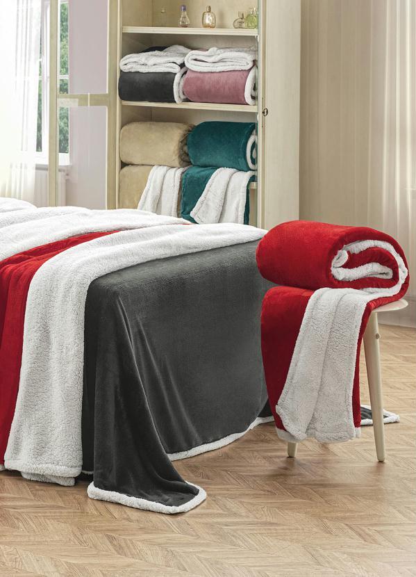 Mundo Lar - Cobertor Sherpa Dupla Face Rosa Casal 1 Peça 5