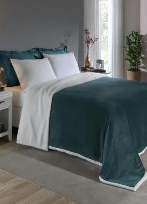 Mundo Lar - Cobertor Sherpa Dupla Face Verde Casal 1 Peça - MUNDO LAR