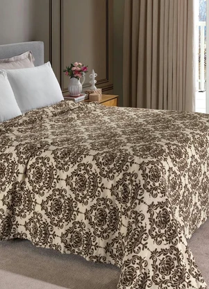 Mundo Lar - Manta Flannel 200 G/M² Bege Casal 1 Peça - MUNDO LAR