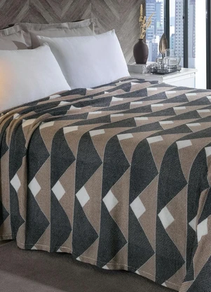 Mundo Lar - Manta Flannel 200 G/M² Chevron Casal 1 Peça - MUNDO LAR