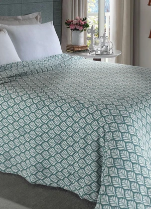 Mundo Lar - Manta Flannel 200 G/M² Verde Casal 1 Peça - MUNDO LAR