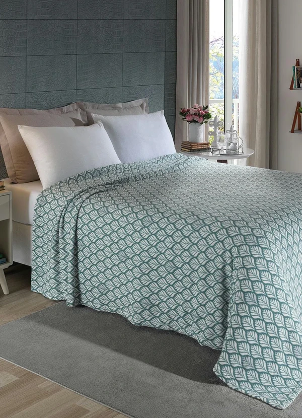 Mundo Lar - Manta Flannel 200 G/M² Verde Casal 1 Peça