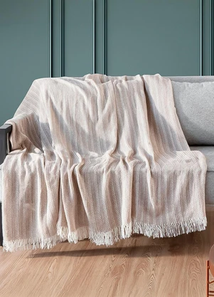 Rovi Home - Manta para Sofá Sevilha 240 cm X 170 cm Bege - ROVI HOME