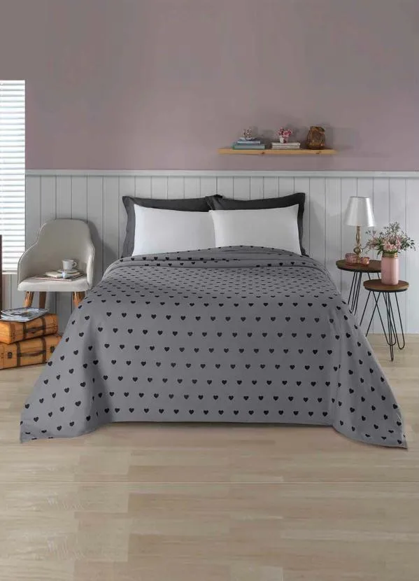 Mundo Lar - Manta Polar Cinza Casal 1 Peça