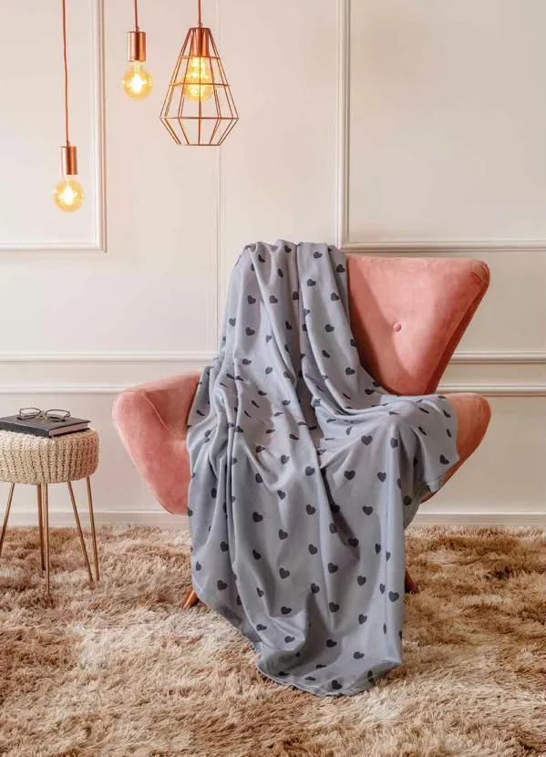 Mundo Lar - Manta Polar Cinza Casal 1 Peça 2
