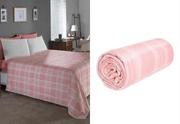Manta Polar Xadrez Rosa Casal 1 Pe�a