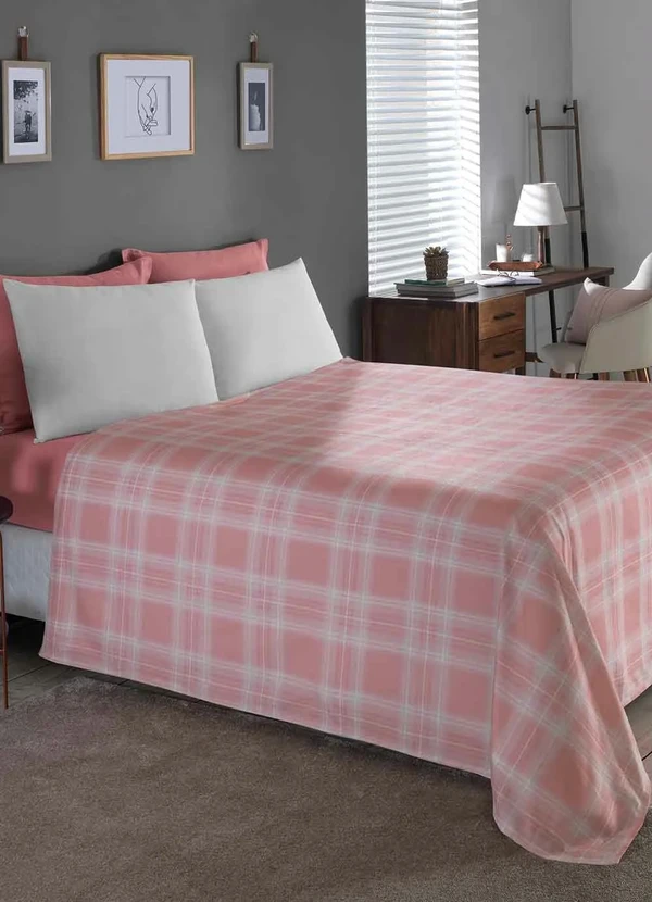 Mundo Lar - Manta Polar Xadrez Rosa Casal 1 Peça