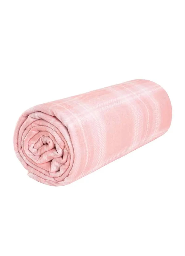 Mundo Lar - Manta Polar Xadrez Rosa Casal 1 Peça 2