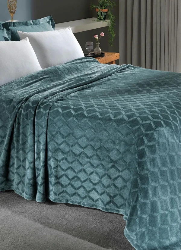 Mundo Lar - Cobertor Flannel Cinza Queen 1 Peça 2