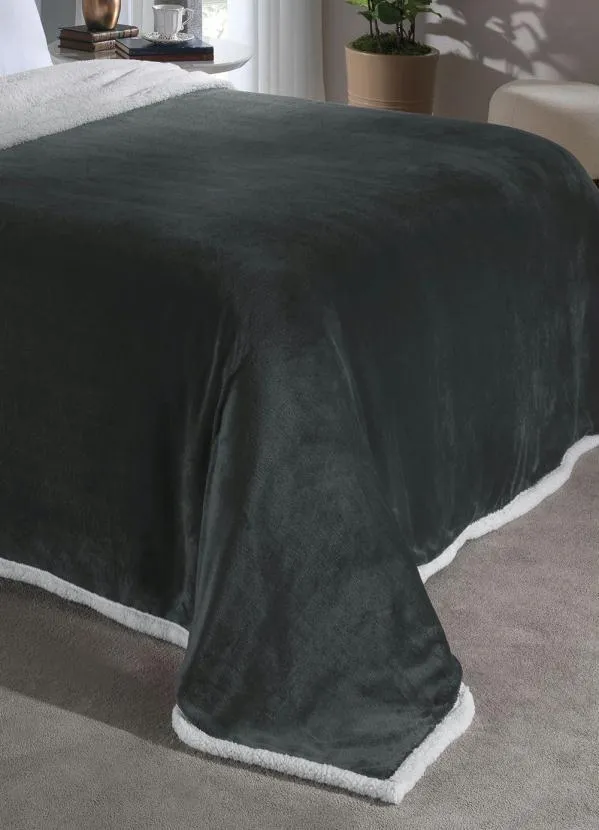 Mundo Lar - Cobertor Sherpa Dupla Face Chumbo Queen 1 Peça 3