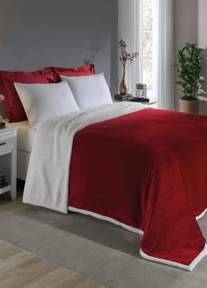 Mundo Lar - Cobertor Sherpa Vermelho Queen 1 Peça - MUNDO LAR