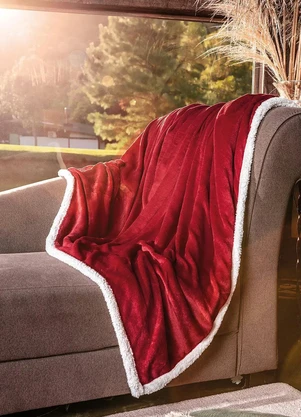 Mundo Lar - Cobertor Sherpa Vermelho Queen 1 Peça - MUNDO LAR