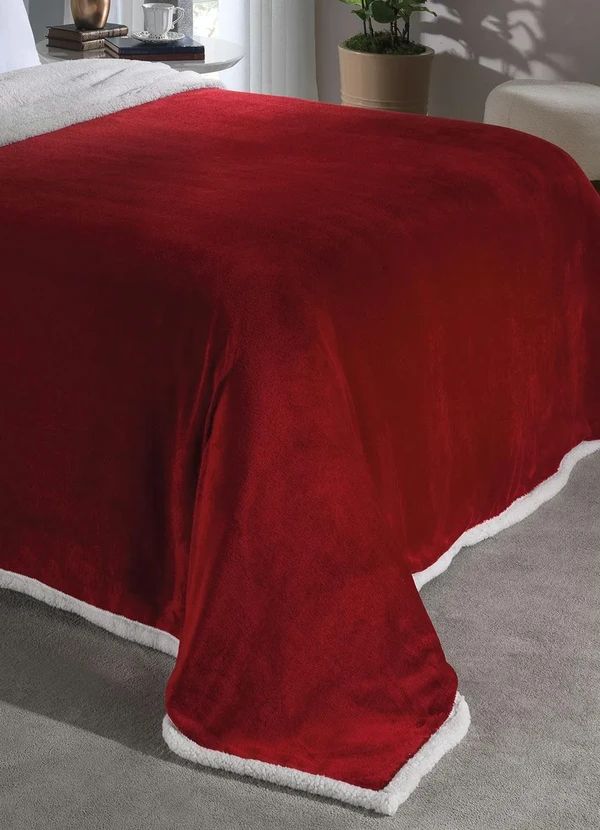 Mundo Lar - Cobertor Sherpa Vermelho Queen 1 Peça 4