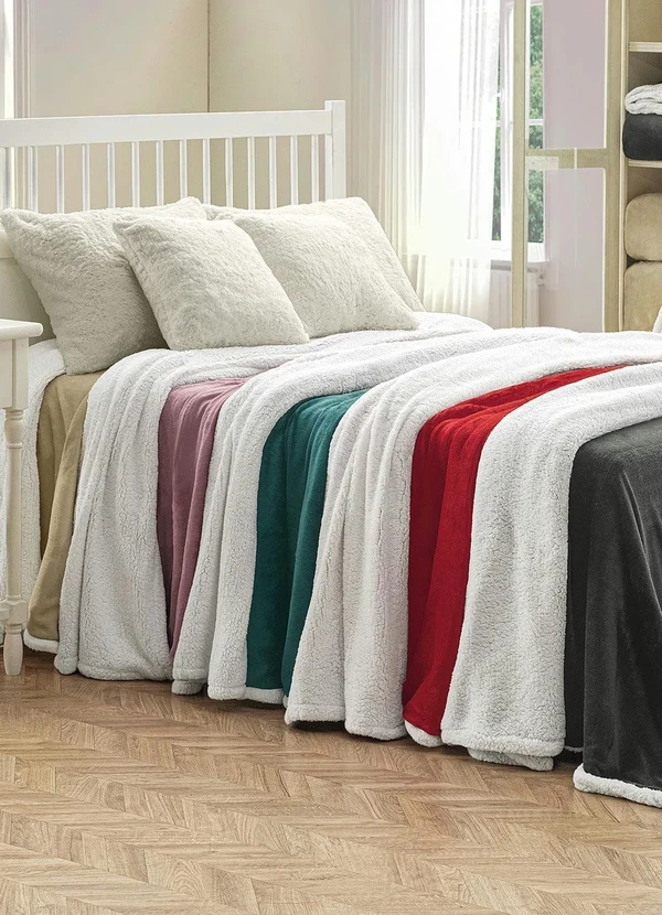 Mundo Lar - Cobertor Sherpa Vermelho Queen 1 Peça 5