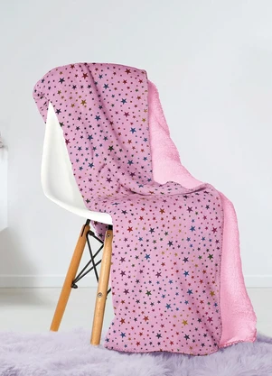 Lepper - Manta Kids Dupla Face Estrelas Solteiro 1 Peça - LEPPER