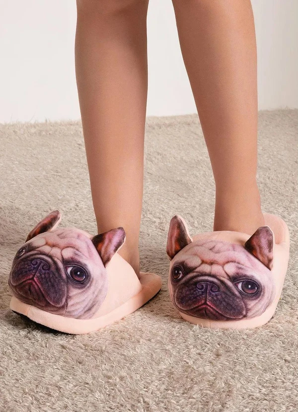 Mundo Lar - Pantufa Dog Bege 27 Ao 33