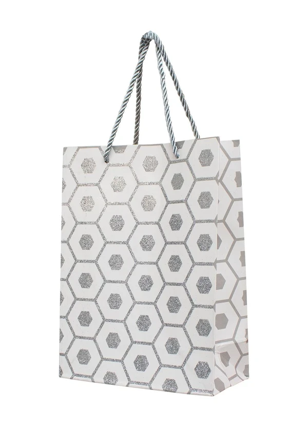 Lar e Lazer - Sacola de Presente Cinza - 26x32x10cm 3