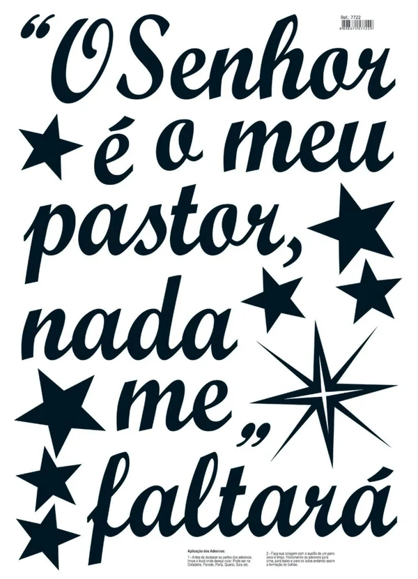 Lar e Lazer - Adesivo Decorativo o Senhor é Meu Pastor 1 Peça 3