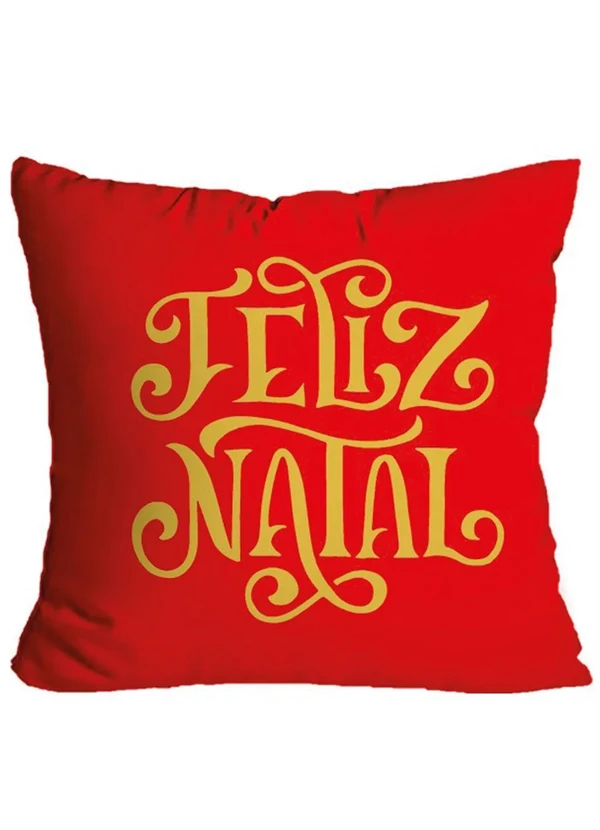 Lar e Lazer - Jogo de Almofadas Natal Dourado 4 Peças 4