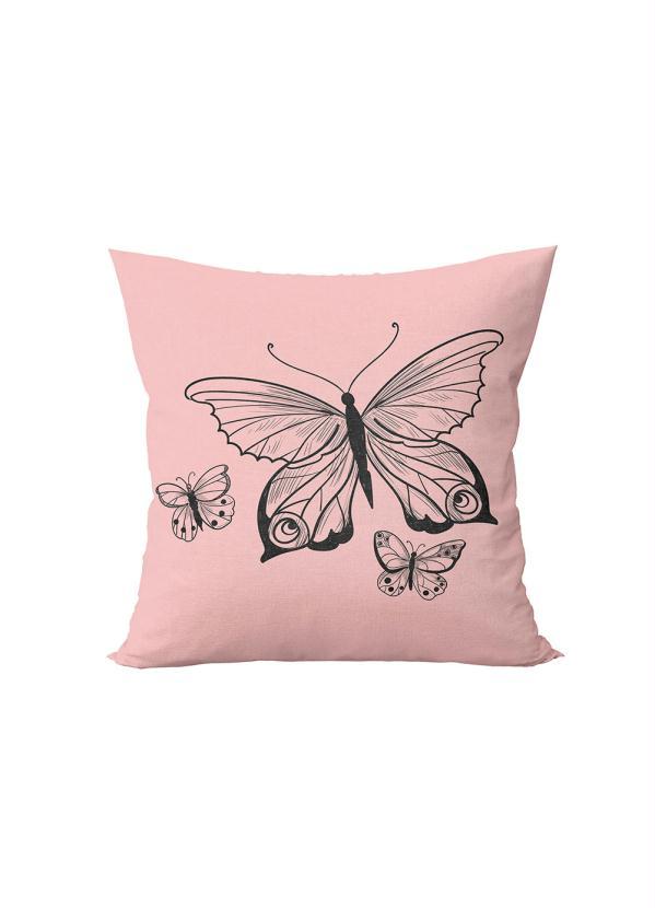 Lar e Lazer - Capa de Almofada Borboleta Rosê 1 Peça 1