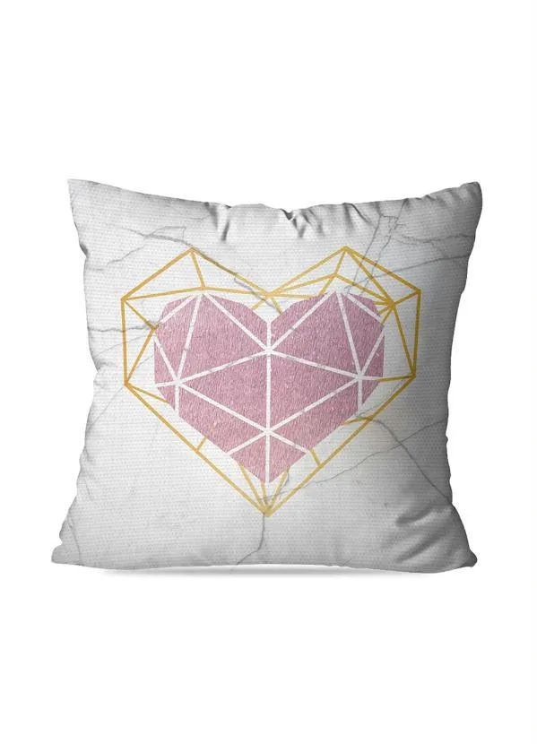 Lar e Lazer - Capa de Almofada Coração Rosa 1 Peça