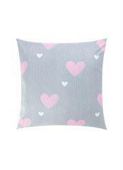 Capa de Almofada Cora��es Cinza 1 Pe�a