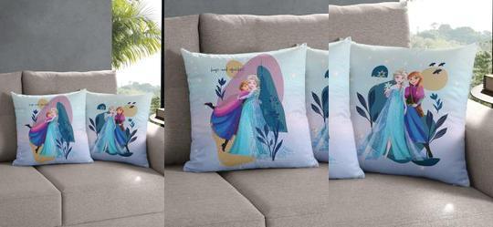 Capa de Almofada Elsa e Anna 1 Pe�a
