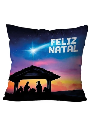 Lar e Lazer - Capa de Almofada Feliz Natal Presépio 1 Peça - LAR E LAZER