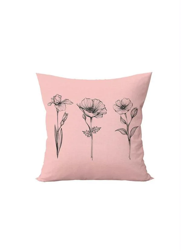Lar e Lazer - Capa de Almofada Floral Rosê 1 Peça