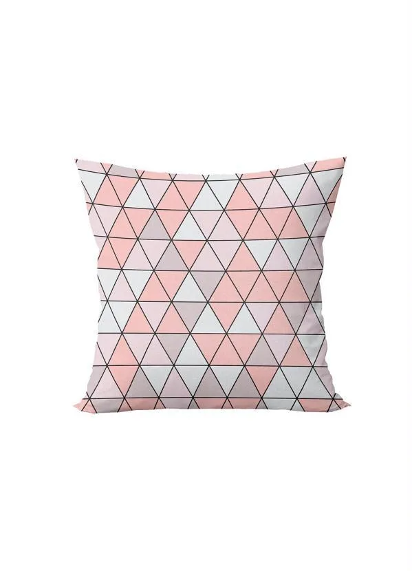 Lar e Lazer - Capa de Almofada Geométrico Rosê 1 Peça
