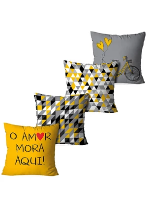 Lar e Lazer - Jogo Capa de Almofada Amor 4 Peças - LAR E LAZER