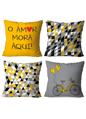 Lar e Lazer - Jogo Capa de Almofada Amor 4 Peças - LAR E LAZER