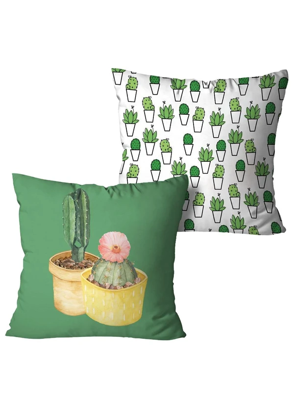 Lar e Lazer - Jogo Capa de Almofada Cactos 2 Peças