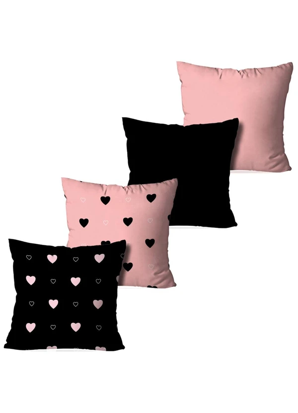 Lar e Lazer - Jogo Capa de Almofada Coração 4 Peças