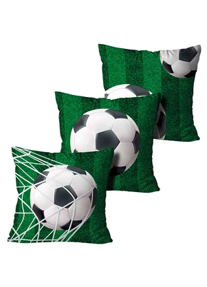 Lar e Lazer - Jogo Capa de Almofada Futebol 3 Peças - LAR E LAZER