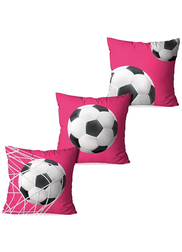 Lar e Lazer - Jogo Capa de Almofada Futebol 3 Peças