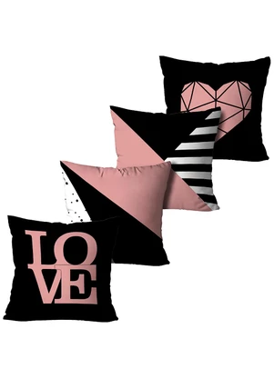 Lar e Lazer - Jogo Capa de Almofada Love 4 Peças - LAR E LAZER