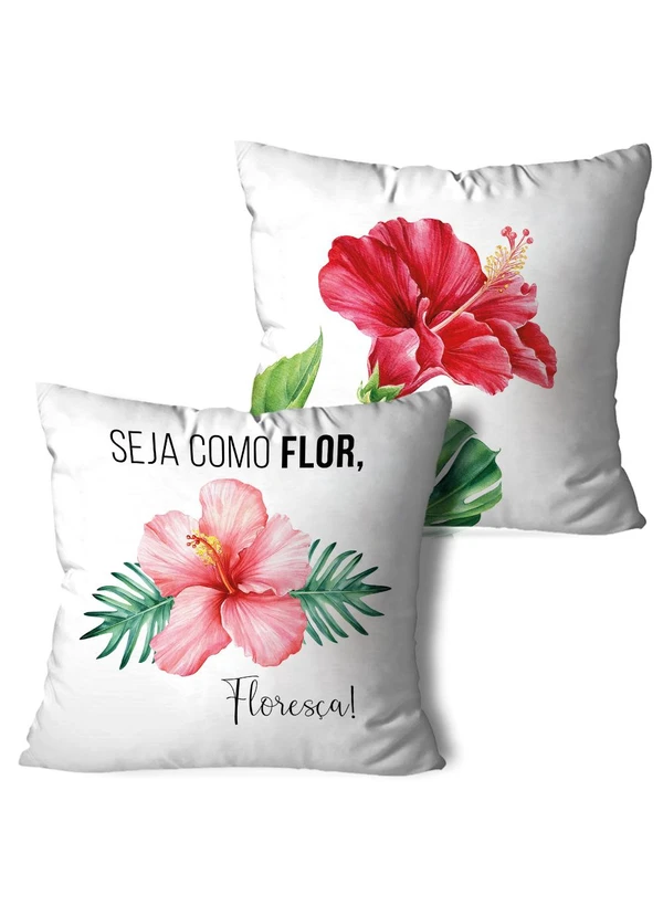Lar e Lazer - Jogo Capa de Almofada Seja Como Flor 2 Peças0