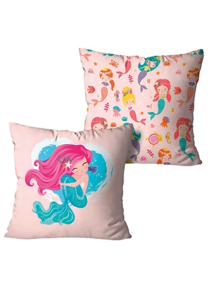 Lar e Lazer - Jogo Capa de Almofada Sereia 2 Peças - LAR E LAZER