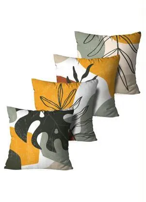 Lar e Lazer - Jogo Capa de Almofadas Folhas 4 Peças - LAR E LAZER