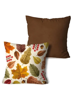 Lar e Lazer - Jogo Capa de Almofadas Folhas Secas 2 Peças - LAR E LAZER