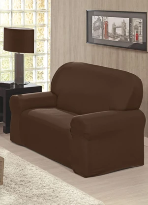 Lar e Lazer - Capa de Sofá 2 e 3 Lugares Chocolate 2 Peças - LAR E LAZER