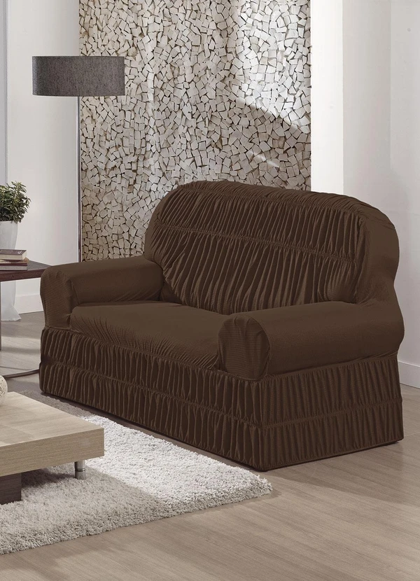 Lar e Lazer - Capa de Sofá 2 e 3 Lugares Chocolate 2 Peças
