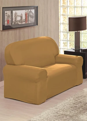 Lar e Lazer - Capa de Sofá 2 e 3 Lugares Dourado 2 Peças - LAR E LAZER